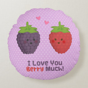 Liebe Dich Berry Sehr Pun Humor Punkte Rundes Kissen