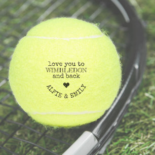 Liebe dich bis Wimbledon und zurück Personalisiert Tennisbälle