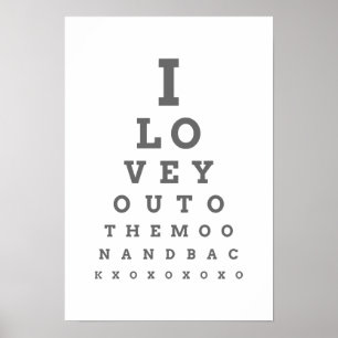 Liebe dich bis zum Mond Augen Diagramm Poster