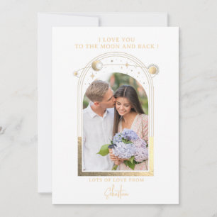 Liebe dich bis zum Mond Foto Himmelskörper Weiß Go Feiertagskarte