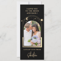 Liebe dich bis zum Mond Foto Himmelsschwarz Gold