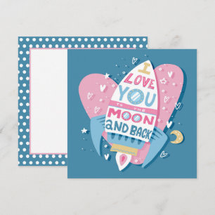 Liebe dich bis zum Mond Raketenkarte