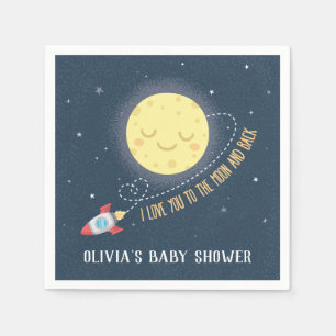 Liebe dich bis zum Mond und zurück Baby Shower Zub Serviette