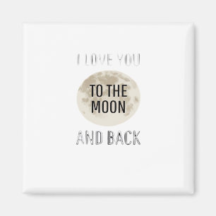 Liebe dich bis zum Mond und zurück Beige Mond Mini Magnet
