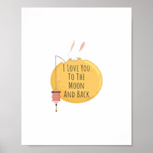 Liebe dich bis zum Mond und zurück Herzliches mode Poster