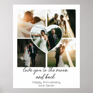 Liebe dich bis zum Mond und zurück Hochzeitsfoto Poster