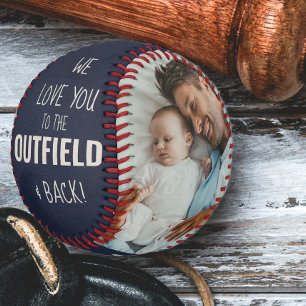 Liebe dich bis zum Outfield Foto Blaues Leder-Look Baseball