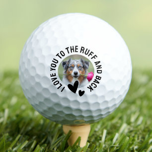 Liebe dich bis zum rauhen Hund Foto Golfball