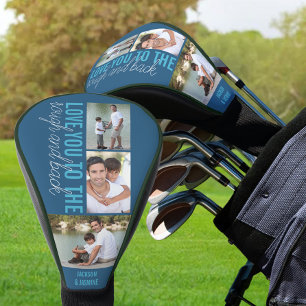 Liebe dich bis zum Rough und zurück 3 Foto Blau Golf Headcover