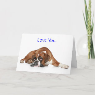Liebe dich Boxer Grußkarte - Vers Innenseite Karte