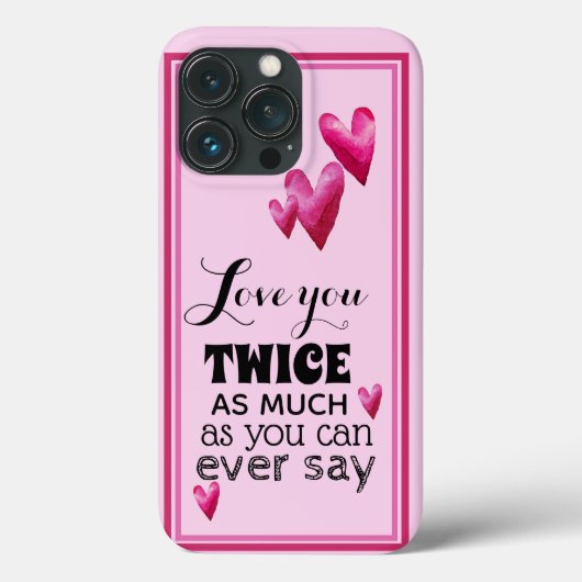 Liebe dich doppelt so sehr Gefühl - Herzen Case-Mate iPhone Hülle (Rückseite)