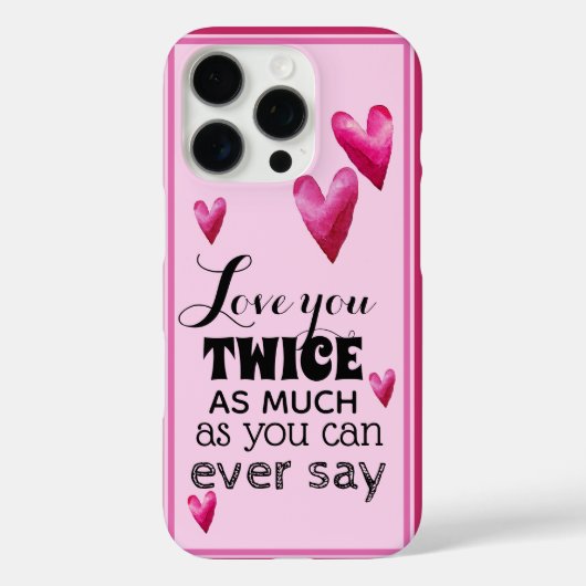 Liebe dich doppelt so sehr - Herzen Case-Mate iPhone Hülle (Rückseite)