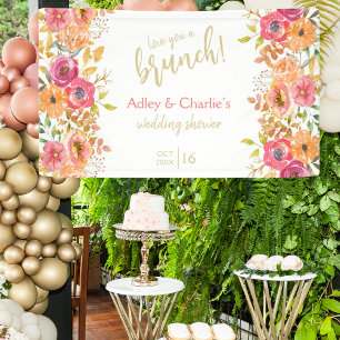 Liebe dich ein Frühstück Herbst-Blumen-Hochzeit od Banner