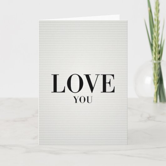 Liebe dich einfache kühne Karte (Vorderseite)