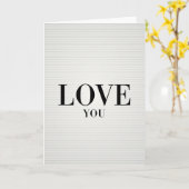 Liebe dich einfache kühne Karte (Gelbe Blume)
