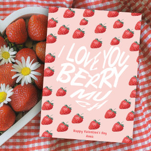 Liebe dich Erdbeere viel Roter Erdbeer Valentinsta Feiertagskarte