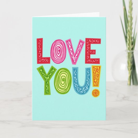 Liebe dich fett Freude Karte (Vorderseite)