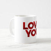 Liebe dich – Fette romantische Typografie Kaffeetasse (Vorderseite Links)