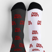 Liebe dich – Fette romantische Typografie Socken (Oben)