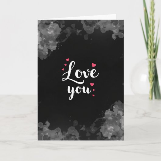 Liebe dich Fuchsia-Herzen Karte (Vorderseite)