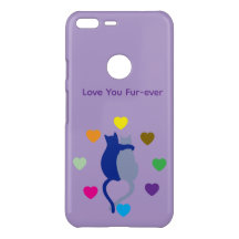 Liebe Dich Für Immer Katzen-Handyhülle – Violett