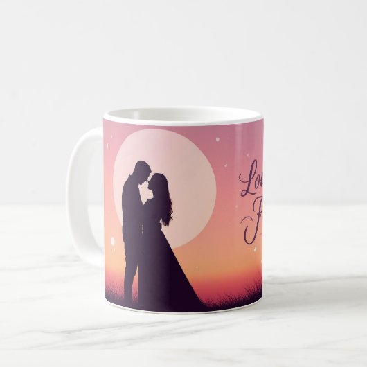 Liebe dich für immer | Romantischer Valentinstag-B Kaffeetasse (Vorderseite Links)