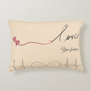 Liebe dich für immer Romantisches Herz & EKG-Zierk Dekokissen