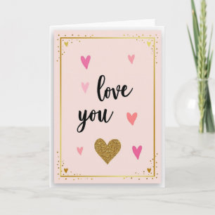 Liebe dich Gold Glitter Karte