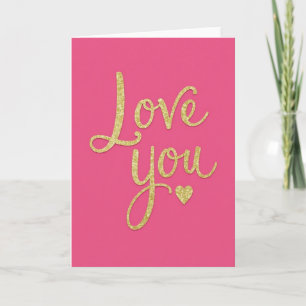 Liebe dich Goldene Schrift Grußkarte Karte