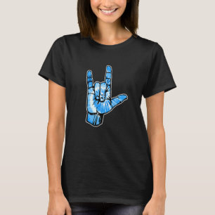 Liebe Dich Hand Gebärdensprache Tie Dye Autismus-B T-Shirt