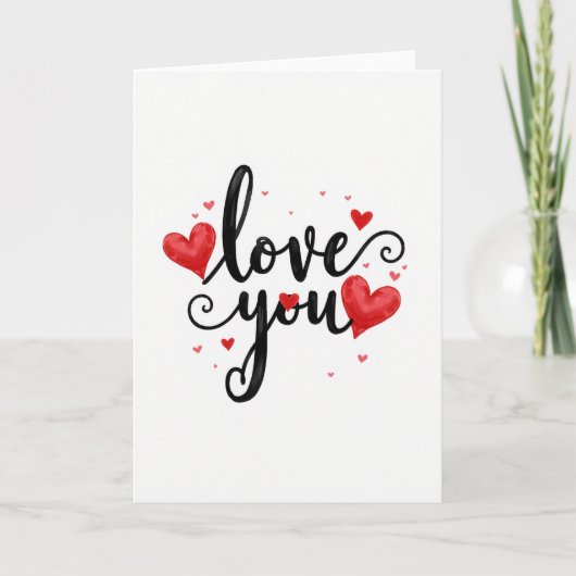 Liebe dich Hearts Art Karte (Vorderseite)