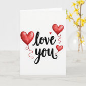Liebe dich Herzballons Karte (Gelbe Blume)