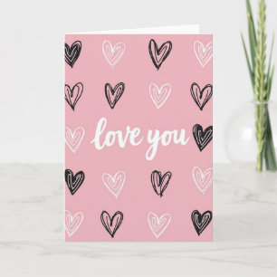Liebe dich Herzen Skizzenkarte Karte