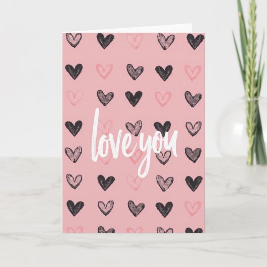 Liebe dich Herzen Süße Karte (Vorderseite)