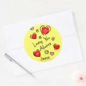 Liebe dich immer - Jesus HERZ Runder Aufkleber (Umschlag)