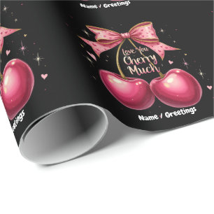 Liebe dich Kirsche sehr Ein süßer und lustiger Val Geschenkpapier