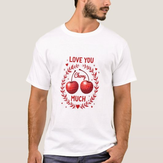 Liebe dich Kirsche sehr Herren T-Shirt (Vorderseite)
