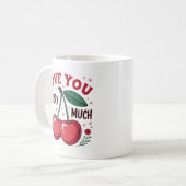 Liebe dich Kirsche sehr Kaffeetasse (Vorderseite Links)