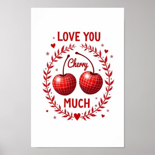 Liebe dich Kirsche sehr Roter Disco-Kirsche Poster (Vorne)