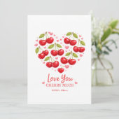 Liebe dich Kirsche Viel Valentinstagskarte (Stehend Vorderseite)