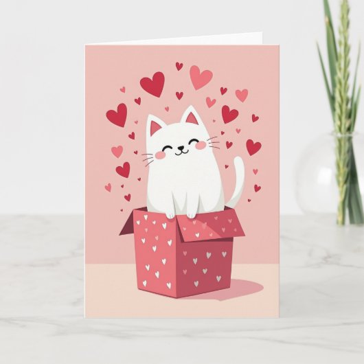 Liebe dich Kitty Hearts Karte (Vorderseite)