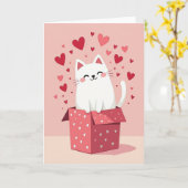 Liebe dich Kitty Hearts Karte (Gelbe Blume)