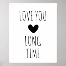 Liebe dich lange Zeit Typography Herz