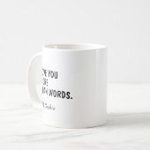 Liebe dich mehr als Worte Mama Geburtstagsname Kaffeetasse (Vorderseite Links)