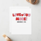 Liebe dich mehr (ernsthaft, ich tu es) mitteilungskarte (Vorderseite/Rückseite Beispiel)