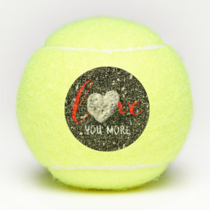 Liebe dich mehr Hawaii Korallenherz Schwarzer Sand Tennisbälle