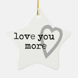liebe dich mehr modern schwarz weiß grau herz keramik ornament