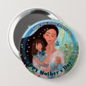 Liebe dich mehr Mutter mit Kindern Knopf Button (Vorne & Hinten)