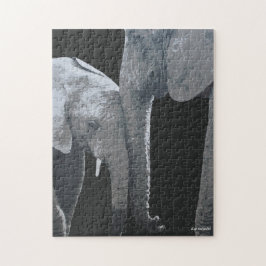 Liebe dich mehr, Original-Elefantenkunst Puzzle