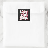 LIEBE DICH MEHR QUADRATISCHER AUFKLEBER (Tasche)